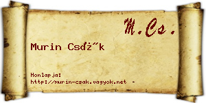 Murin Csák névjegykártya